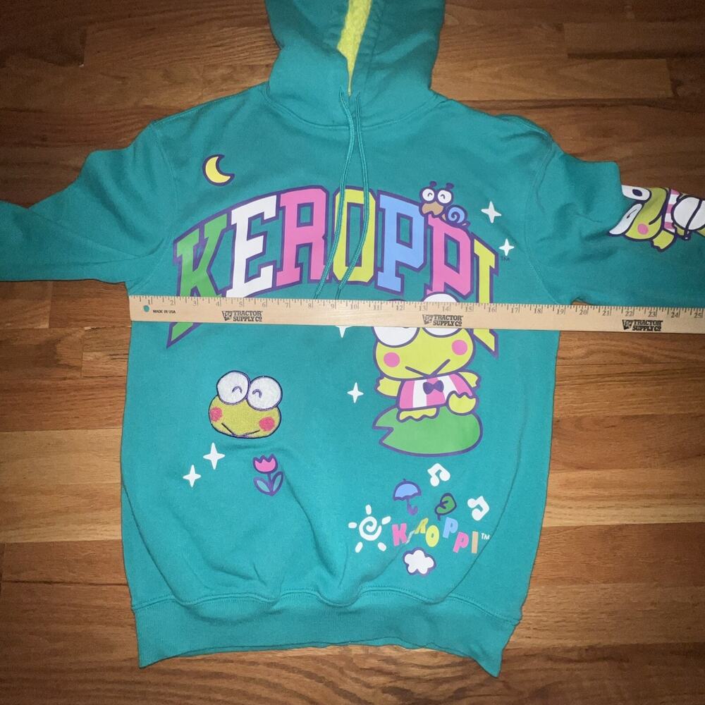 Sanrio Keroppi Graphic Hoodie Sweatshirt Fleece Sherpa Lined Hoodie Size XS - Picture 8 of 11